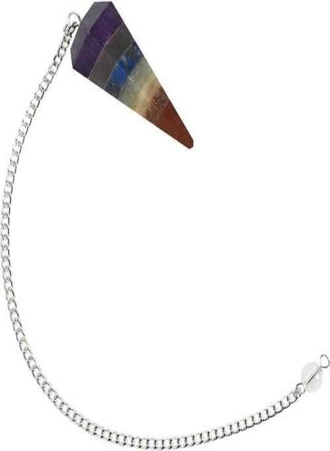 Pachamama Essentials 7 Chakra Stones Pendulum Gemstone Pendant Energy Healing Dowsing Crystal Pendulum Dowsing Pendulum with Chakra Chain and Crystal Ball for Reiki Healing and Crystal Grid Meditation - Image 3