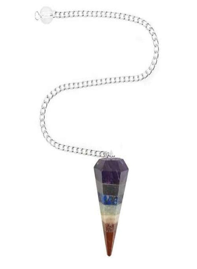 Pachamama Essentials 7 Chakra Stones Pendulum Gemstone Pendant Energy Healing Dowsing Crystal Pendulum Dowsing Pendulum with Chakra Chain and Crystal Ball for Reiki Healing and Crystal Grid Meditation - Image 4