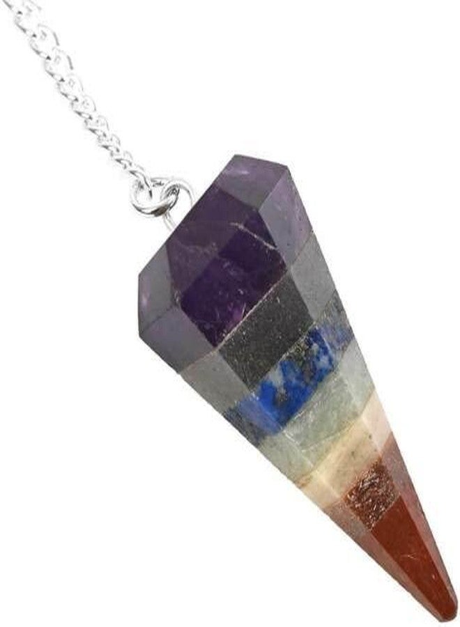 Pachamama Essentials 7 Chakra Stones Pendulum Gemstone Pendant Energy Healing Dowsing Crystal Pendulum Dowsing Pendulum with Chakra Chain and Crystal Ball for Reiki Healing and Crystal Grid Meditation - Image 2