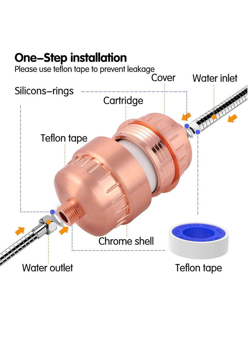 ORILEY ORILEY 15 Stage Shower Filter Tap Hard Water Softener with Replaceable MultiStage Cartridge Activated Carbon for Chlorine Removal Skin Hair Conditioning 1 Pc  - Image 4