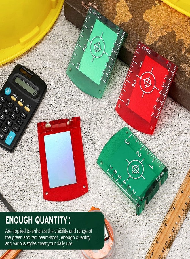 TOODOO 4 Pieces Laser Targets Magnetic Floor Laser Targets Plate Laser Card with Stand for Green Laser Level Red Laser Level to Enhancing the Visibility - Image 5