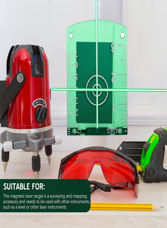 TOODOO 4 Pieces Laser Targets Magnetic Floor Laser Targets Plate Laser Card with Stand for Green Laser Level Red Laser Level to Enhancing the Visibility - Image 4