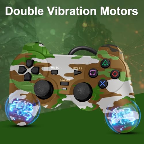HaeBorl PS2 Controller, 2 Pack Wired Controller for PS2/PS2 Slim/PS1, Replacement Wired Controller Compatible with PS2, Dual Vibration & Stable Signal - Image 5
