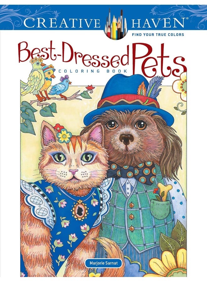 Creative Haven Best-Dressed Pets Coloring Book - Image 1