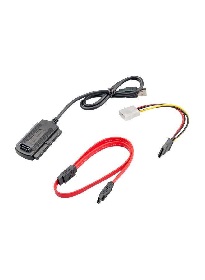 3-Piece SATA Drive To USB 2.0 Adapter Converter Cable Black/Red - Image 1