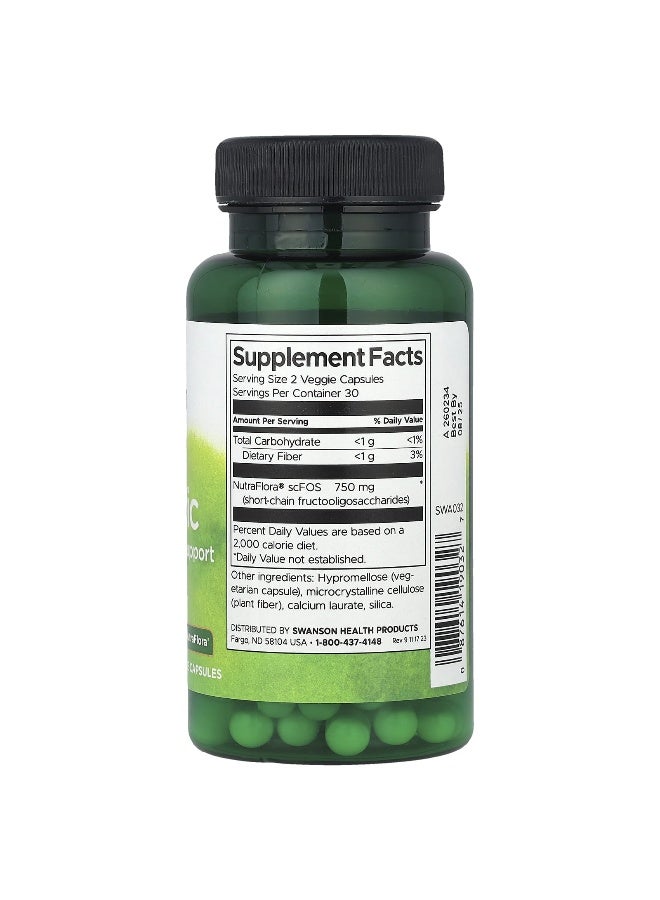 SWANSON Swanson, Prebiotic For Friendly Flora Support, 750 mg, 60 Veggie Capsules (375 mg per Capsule)  - Image 2
