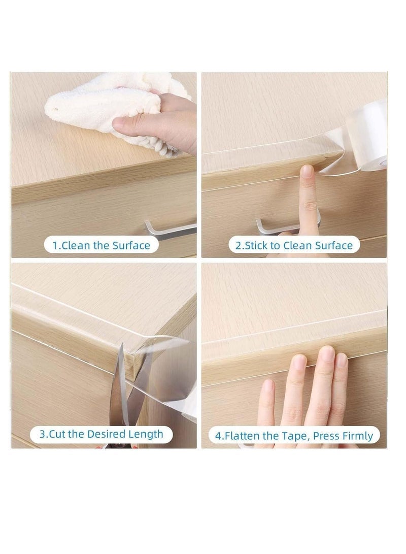 ECVV ECVVÂ® 5M Edge Protectors for Baby Safety - 1.97" x 16.4ft Soft Silicone Corner Guards for Cabinets, Tables, Drawers - Eco-Friendly, Non-Slip, Transparent, Long-Lasting & Easy to Install & Remove - Image 5