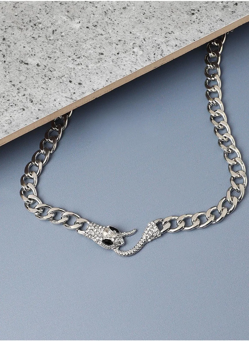 SOHI Crystal Snakehead Necklace