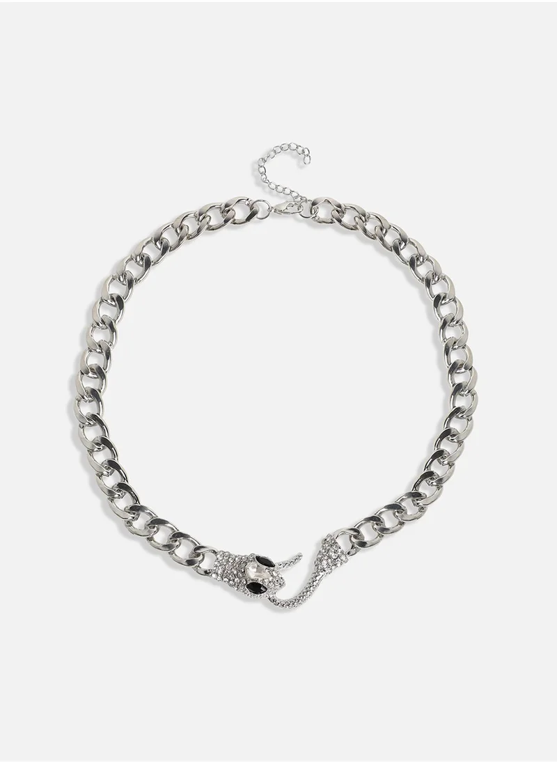 SOHI Crystal Snakehead Necklace