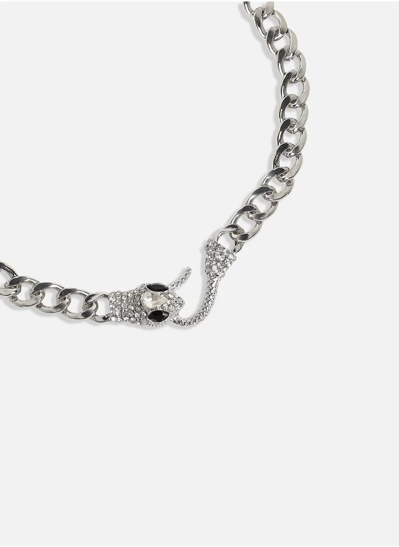 SOHI Crystal Snakehead Necklace
