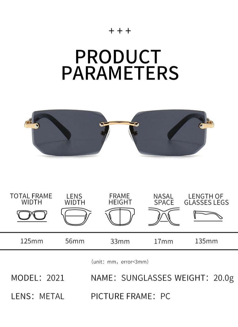 Gasin - New Rimless Fashion Trend Sunglasses Personalized Sunglasses UV Protection Unisex - Image 1