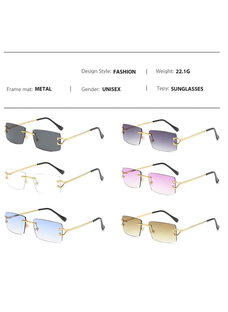 Gasin - New Rimless Fashion Trend Sunglasses Personalized Sunglasses UV Protection Unisex - Image 1