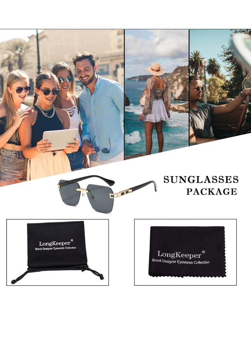 Gasin - New Rimless Fashion Trend Sunglasses Personalized Sunglasses UV Protection Unisex - Image 1