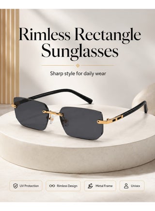 New Rimless Fashion Trend Sunglasses Personalized Sunglasses UV Protection Unisex - view 5