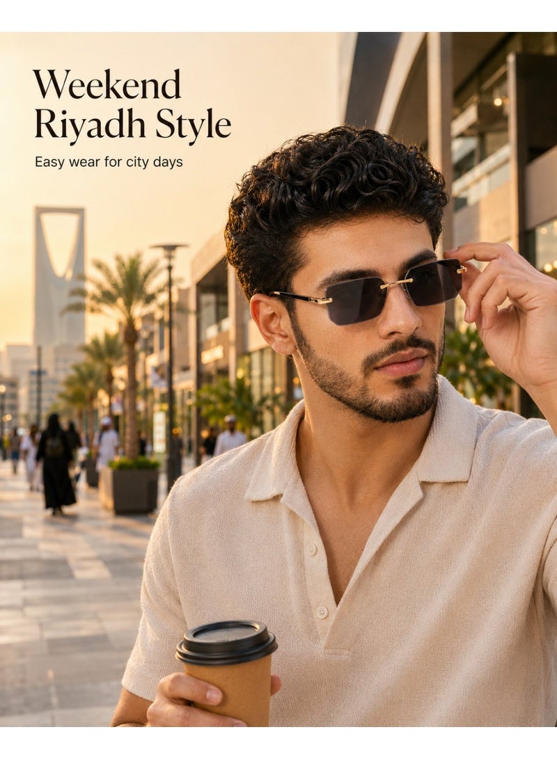 Gasin New Rimless Fashion Trend Sunglasses Personalized Sunglasses UV Protection Unisex - Image 3
