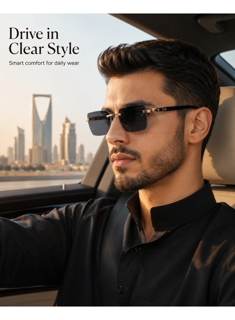 Gasin New Rimless Fashion Trend Sunglasses Personalized Sunglasses UV Protection Unisex - Image 4