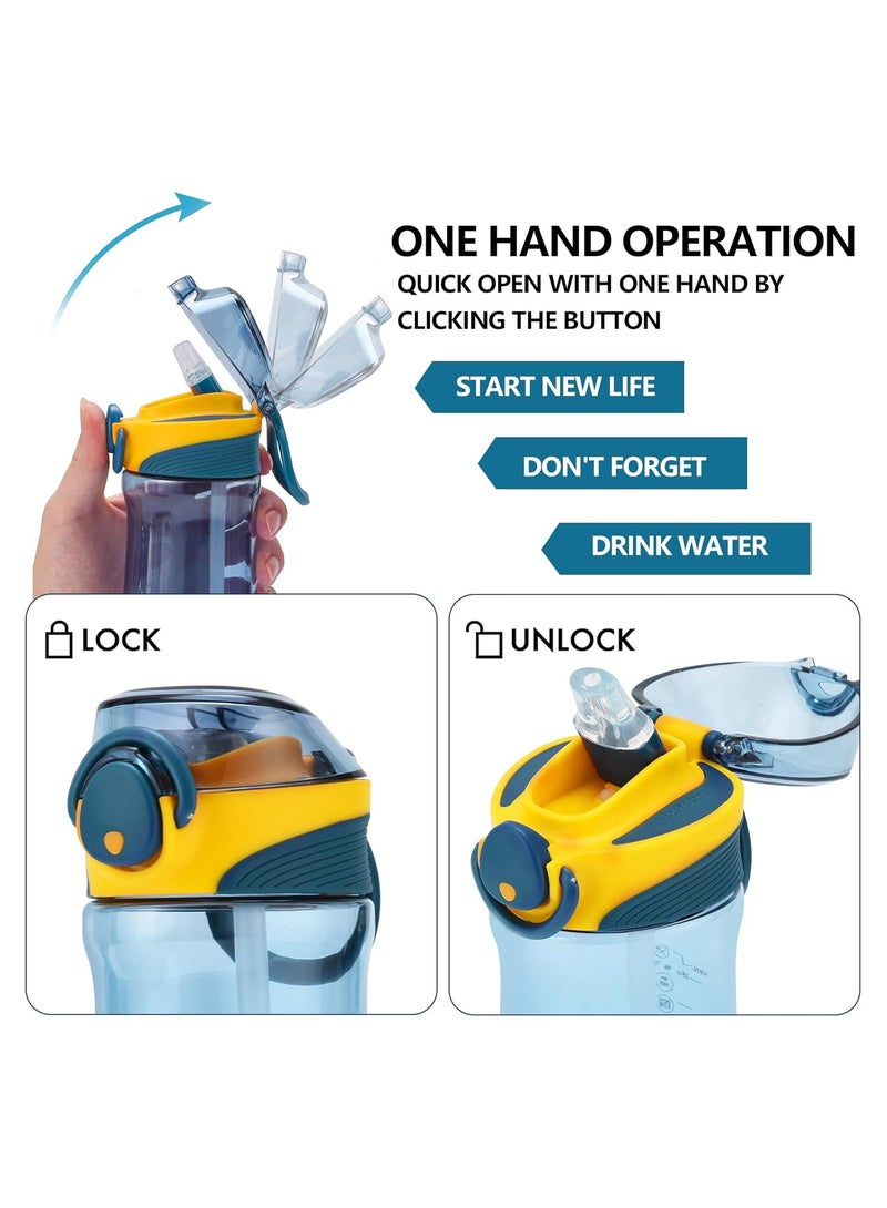 ZIPFORCE Best Sports Water Bottle - 23oz Tritain Water Bottle with Time Maker Leakproof Free Drinking water bottle BPA free for Fitness, Gym and Outdoor Sports - Image 3