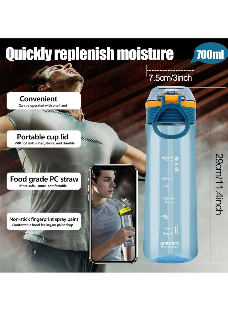 ZIPFORCE Best Sports Water Bottle - 23oz Tritain Water Bottle with Time Maker Leakproof Free Drinking water bottle BPA free for Fitness, Gym and Outdoor Sports - Image 4