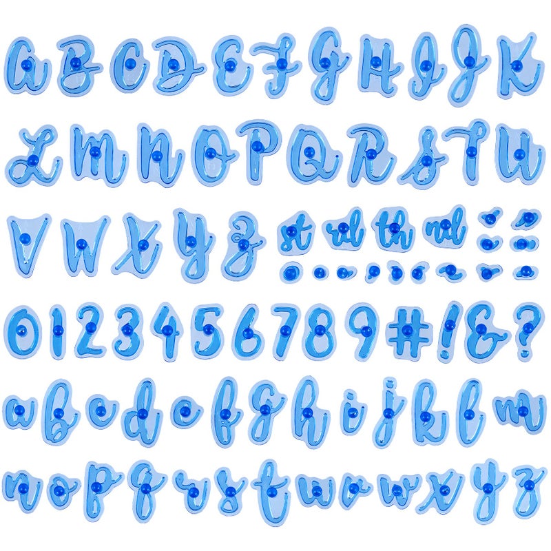 OIIKI OIIKI 83 Pcs Alphabet Number Cake Stamp  Fun Upper Lower Case Stamp Set  Special Characters Numbers Mold  Alphabet Number Characters Shape DIY Stamp for DIY Sugar Cake Cookies Chocolate Decoration - Image 1