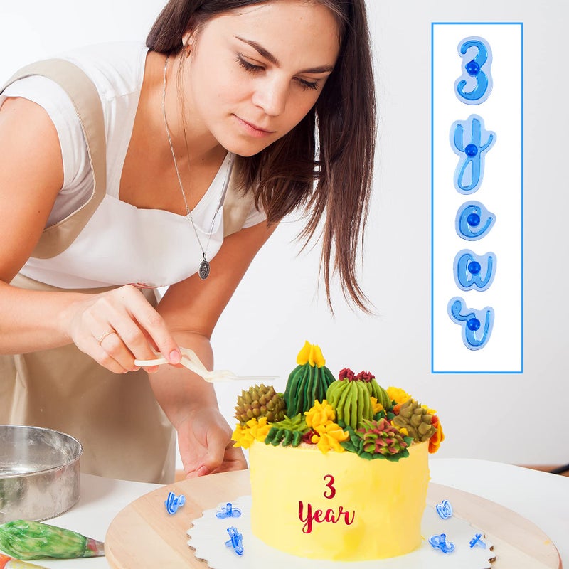 OIIKI OIIKI 83 Pcs Alphabet Number Cake Stamp  Fun Upper Lower Case Stamp Set  Special Characters Numbers Mold  Alphabet Number Characters Shape DIY Stamp for DIY Sugar Cake Cookies Chocolate Decoration - Image 3