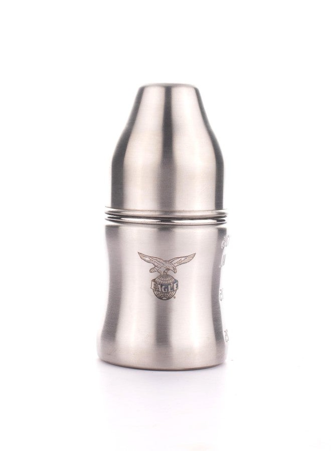 Eagle KIDO Care Stainless Steel Feeding Baby Bottle, BPA Free Anti Colic, Made of SS304 Steel - 150 ml - Image 2