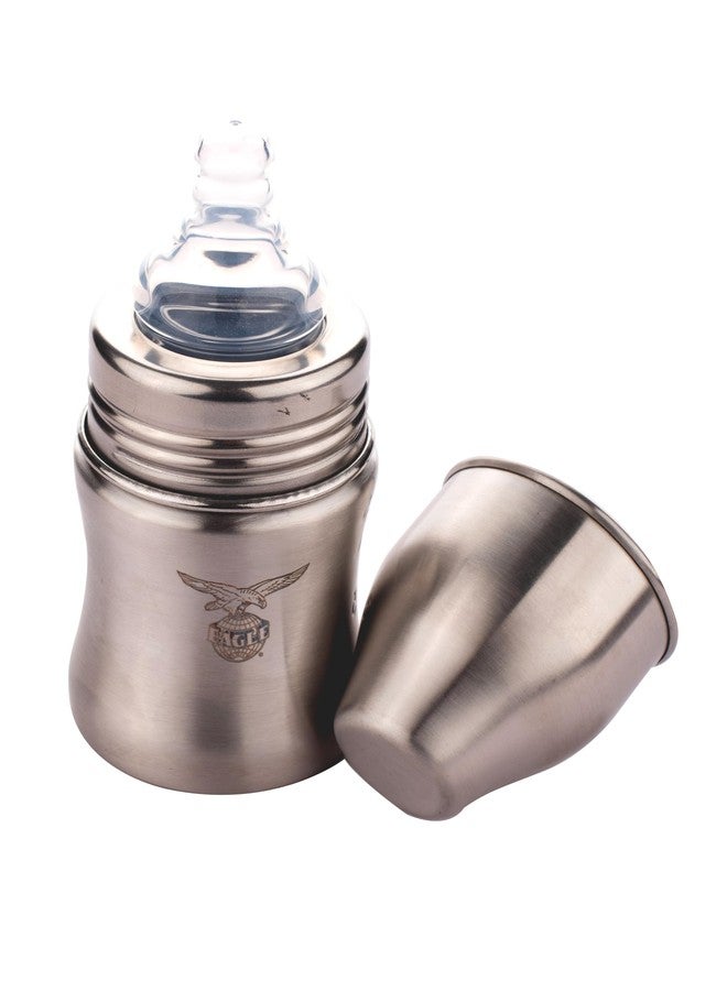 Eagle KIDO Care Stainless Steel Feeding Baby Bottle, BPA Free Anti Colic, Made of SS304 Steel - 150 ml - Image 1