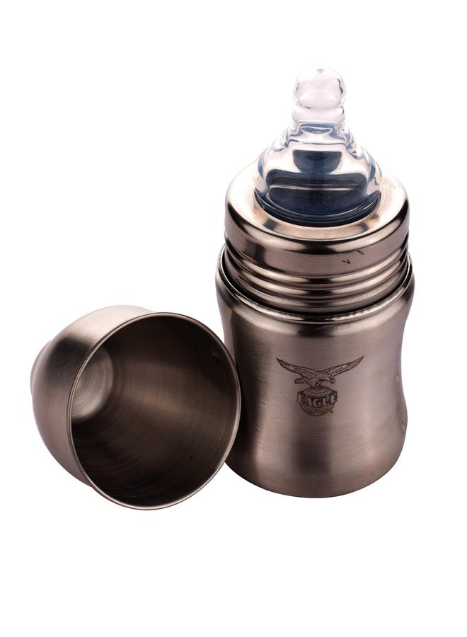 Eagle KIDO Care Stainless Steel Feeding Baby Bottle, BPA Free Anti Colic, Made of SS304 Steel - 150 ml - Image 4