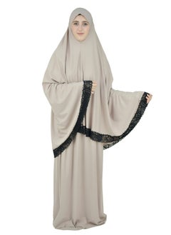 DAMAS COLLECTION Two Piece Islamic prayer dress women with Lace - Prayer Clothes for Women - Prayer Abaya For women - Jilbab 2 piece, Umrah essentials for women - Prayer set  - Image 1