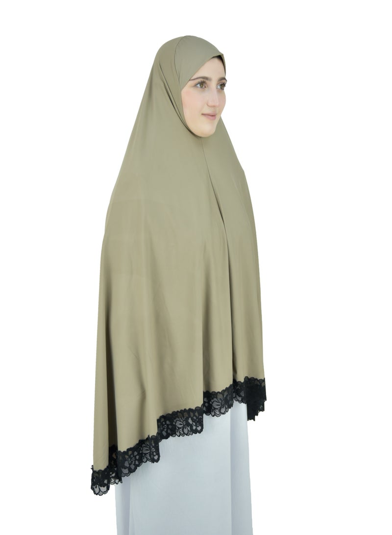 DAMAS COLLECTION Two Piece Islamic prayer dress women with Lace - Prayer Clothes for Women - Prayer Abaya For women - Jilbab 2 piece, Umrah essentials for women - Prayer set - Image 5