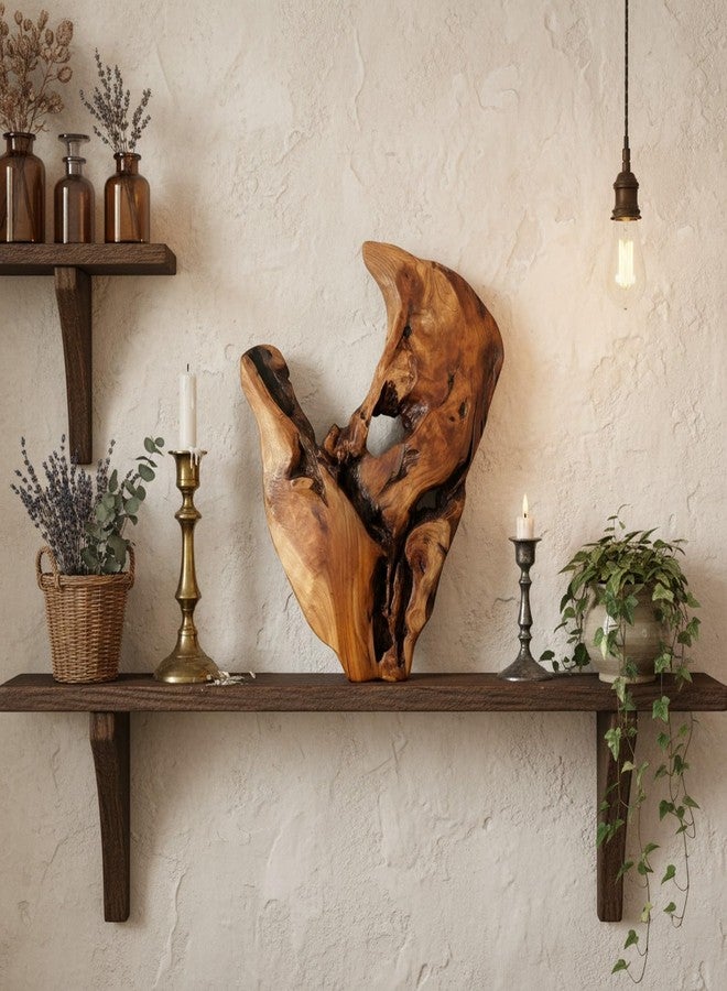 WELLAND Cedar Wood Wall decoration Ornaments, Hanging Decoration, irregular shape décor for Home, Living Room, Bedroom - Image 4