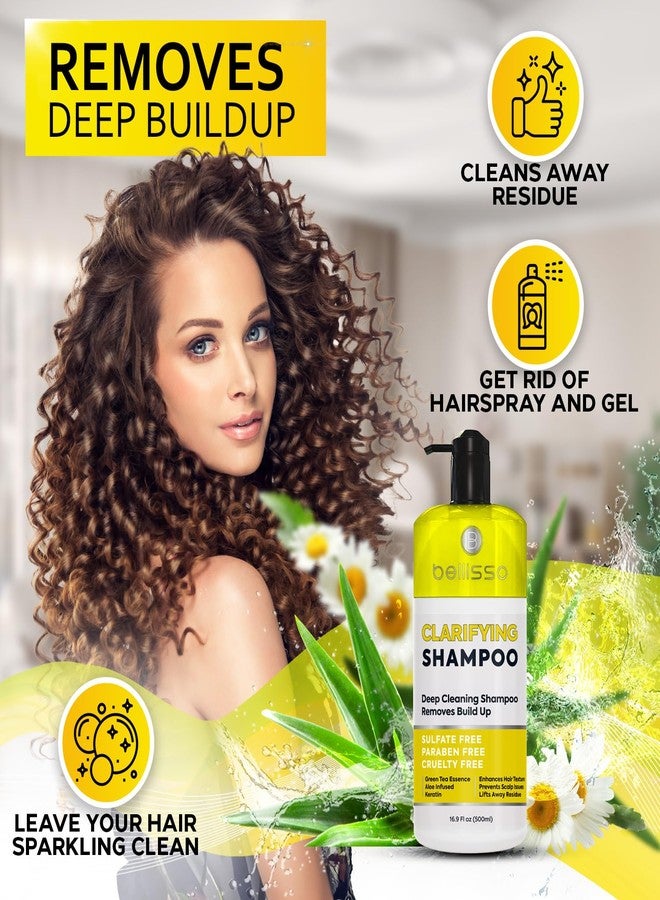 BELLISSO Clarifying Shampoo for Women and Men - Ideal for Oily Hair and Build Up - Gentle, Moisturizing Sulfate Free Formula - Safe for Color Treated, Curly Perms and Dry Scalps - Remove Chlorine for Swimmers - Image 2