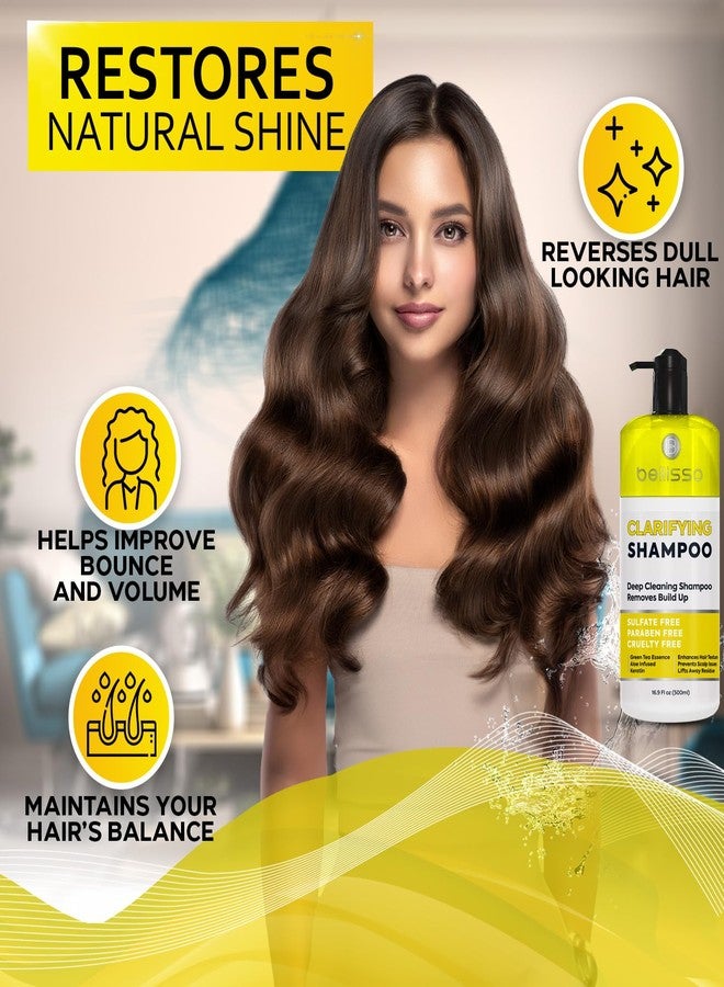 BELLISSO Clarifying Shampoo for Women and Men - Ideal for Oily Hair and Build Up - Gentle, Moisturizing Sulfate Free Formula - Safe for Color Treated, Curly Perms and Dry Scalps - Remove Chlorine for Swimmers - Image 4