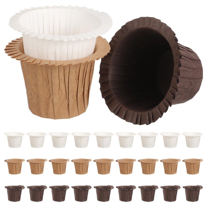 Non Stick 90Pcs Natural Color Muffin Cups High Temperature Resistant Baking Wrappers - Image 2