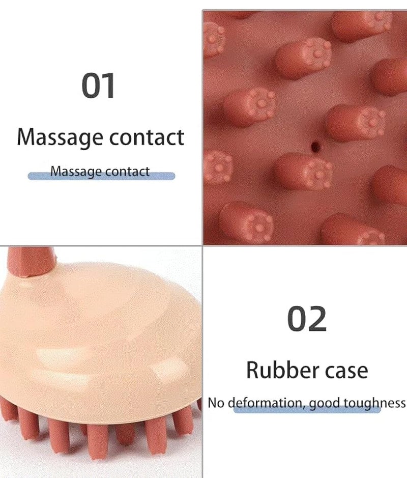 Hair Scalp Massager Shampoo Brush, Scalp Shampoo Brush Hair Head Massager Soft Silicone Head for Shower and Hair Care Head Relaxation, Exfoliating and Massaging - multicolor - Image 2