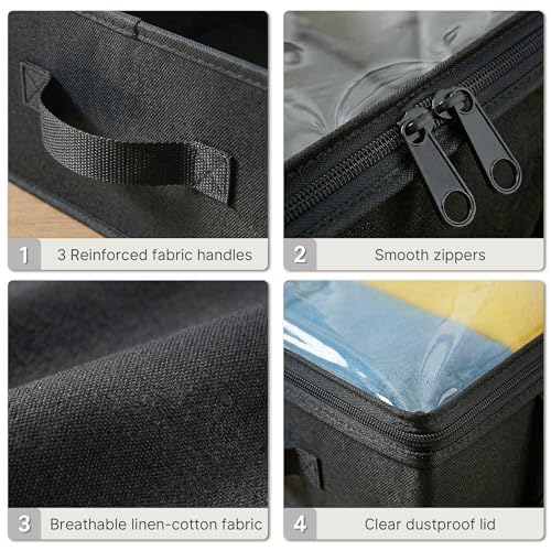 TidyCorner 2-Pack Under Bed Storage Containers, 8 Inches Tall Underbed Clothes Storage Organizer Bin with Sturdy Sidewalls/Bottom, Under the Bed Storage Bags 2 Storage Bins, Black - Image 4
