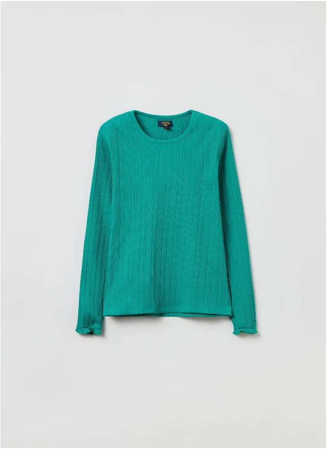 Ovs Ovs Ribbed T-Shirt With Long Sleeves
