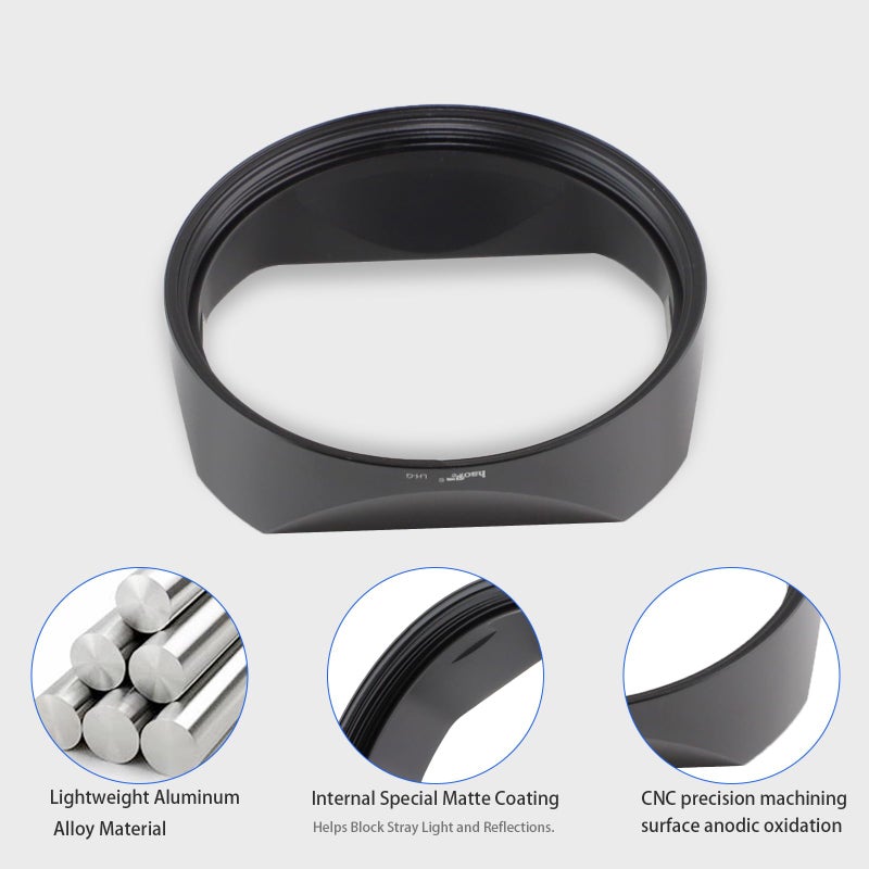 Haoge Metal Square Lens Hood for Leica Q3 Q3 43 Q2 Q Q-P QP q3 Typ116 Camera Accessories Black LH-LQB - Image 4