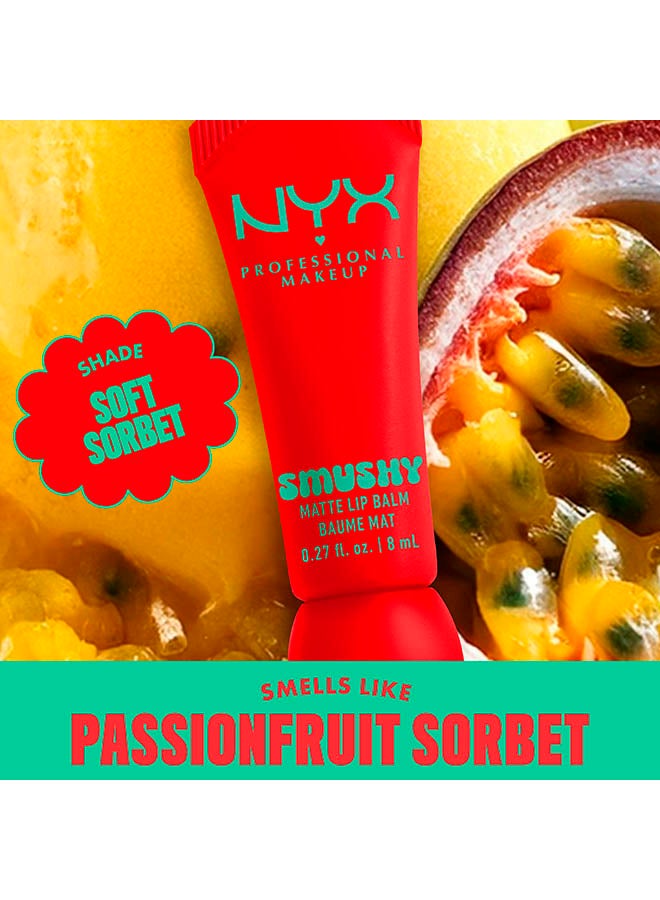 NYX PROFESSIONAL MAKEUP Smushy Matte Lip Balm, Soft Diffused Color, Matte FinishSoft Sorbet - Image 4