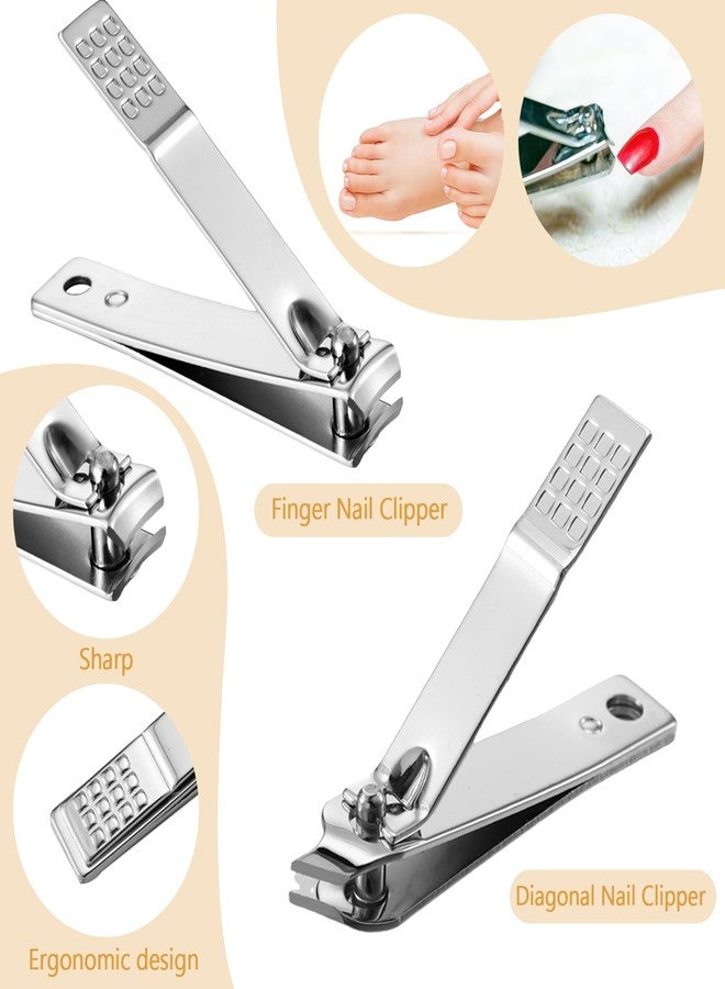 Geosar 50 Set 8 in 1 Travel Manicure Kit Bulk Professional Nail Clippers Pedicure Nail Care Tools Grooming Stainless Steel Set with Portable Travel Case, Gift for Valentine Men Women(Glitter Gold) - Image 5