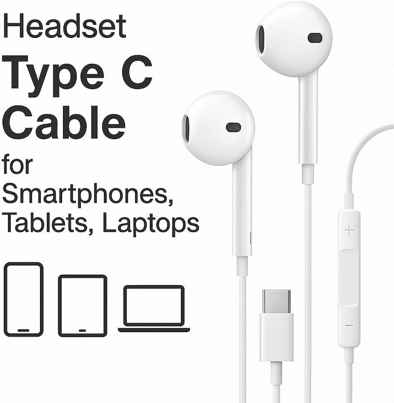 Fitto Head Set Type C Cable for Smartphones, Tablets, Laptops - Image 2