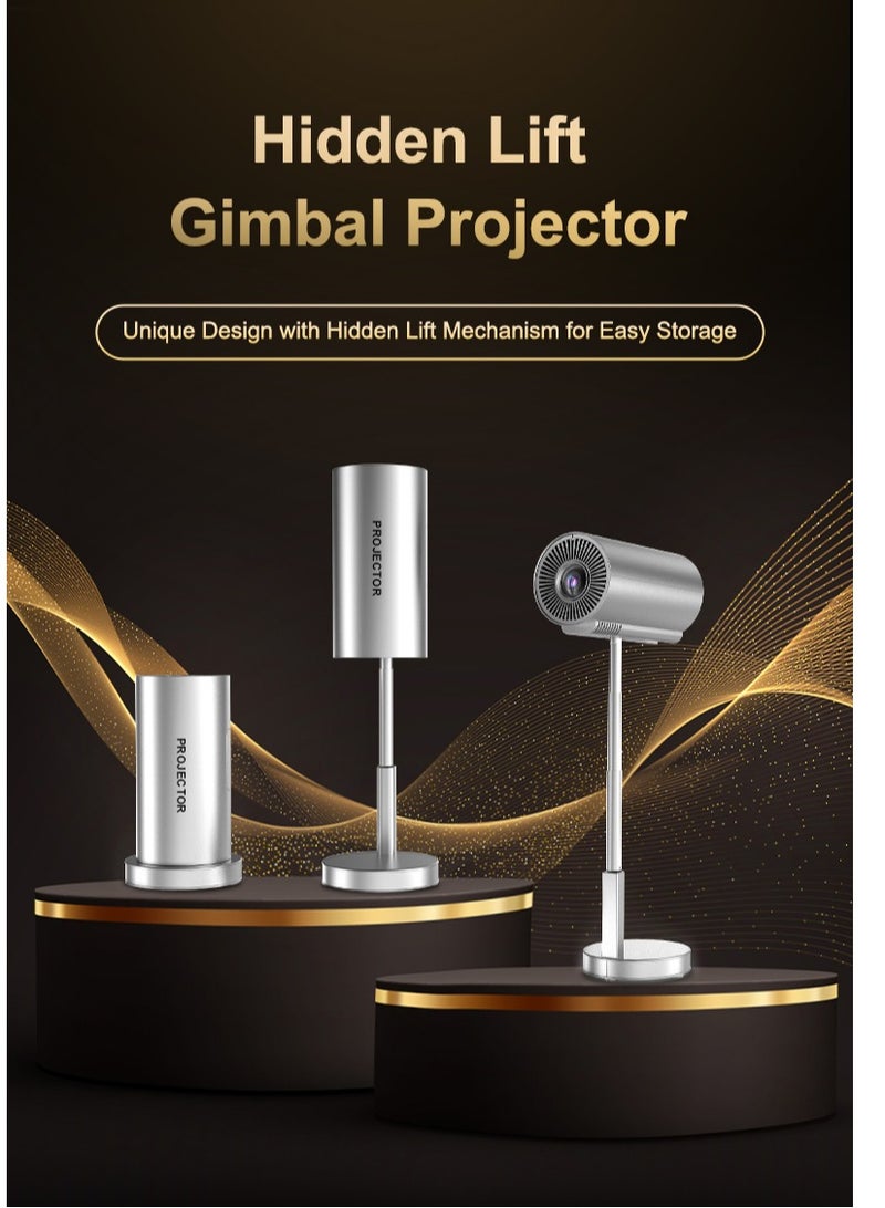 GULFLINK TS-3 Intelligent Manual Lift Projector With Wifi HIFI Speaker Metal Pole 4K Portable Projector home Cinema LED Projector - Image 2