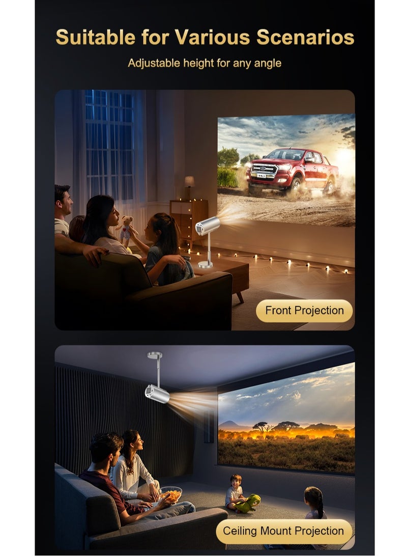 GULFLINK TS-3 Intelligent Manual Lift Projector With Wifi HIFI Speaker Metal Pole 4K Portable Projector home Cinema LED Projector - Image 3