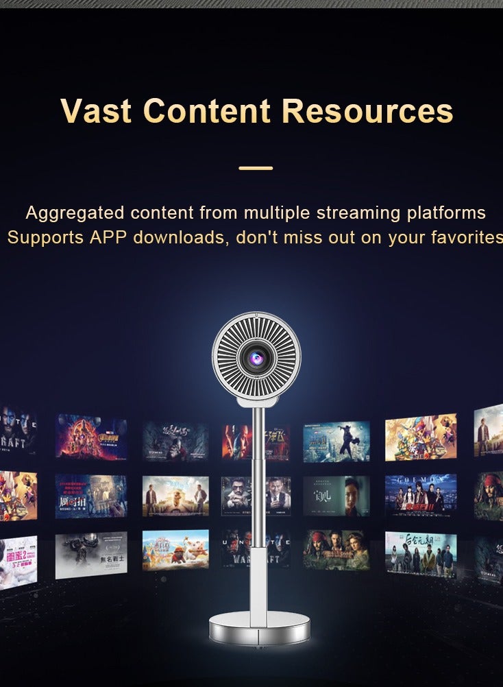 GULFLINK TS-3 Intelligent Manual Lift Projector With Wifi HIFI Speaker Metal Pole 4K Portable Projector home Cinema LED Projector - Image 4