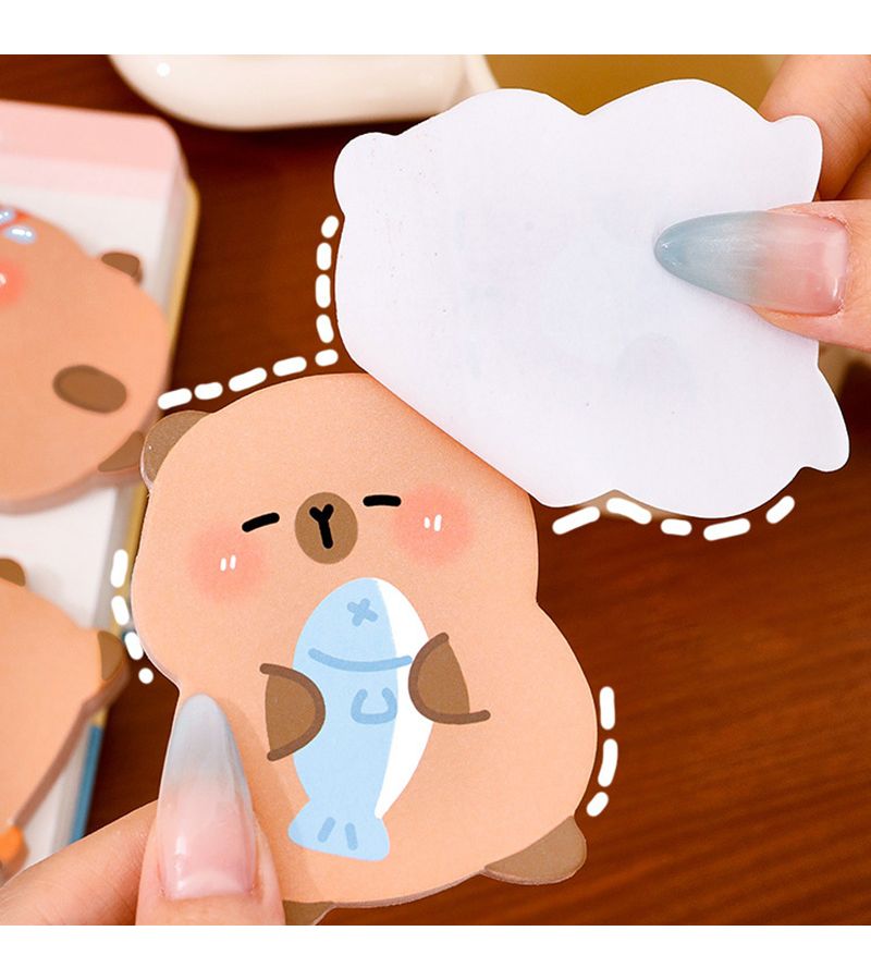 240 Pcs Creative Capybara Shape Sticky Notes Memo Pad For Office Daily Stationery Message Notes - Image 2