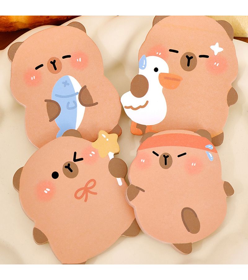 240 Pcs Creative Capybara Shape Sticky Notes Memo Pad For Office Daily Stationery Message Notes - Image 4