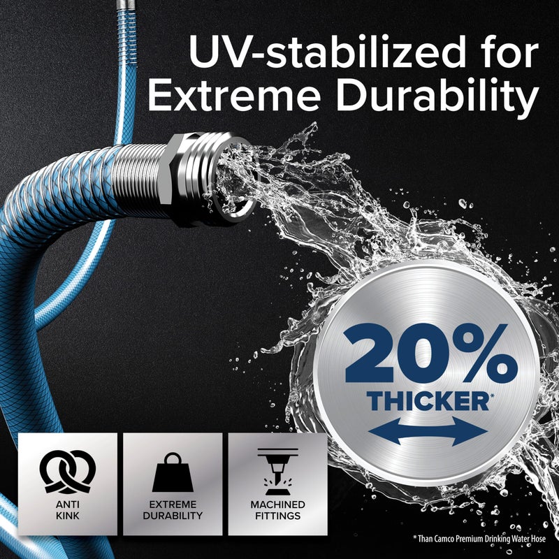 Camco TastePURE 35-Foot Premium Camper/RV Drinking Water Hose - Features a Heavy-Duty No-Kink Design with Strain Relief Ends & 5/8-Inch Inside Diameter - NSF Drinking Water Safe Certified (22843) - Image 4