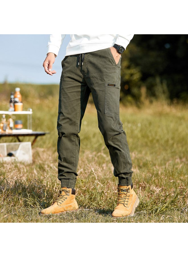 ROMON بنطلون كارجو أمريكي للرجال رائج】بنطلون بارا تروبر للخريف والربيع، بنطلون عصري متعدد الاستخدامات بقصة ضيقة للرجال - Image 3