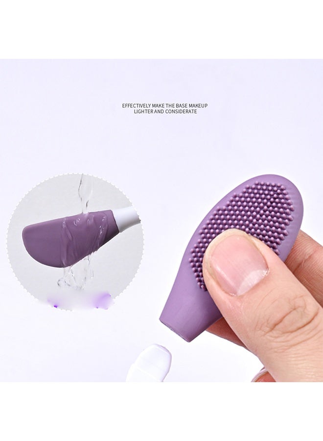Silicone Mask Brush, 6 Double Head Soft Mask & Facial Cleansing Brush, Facial Care, Mud, Clay Mask, DIY, For Applying Cream, Lotion (Purple) - Image 4
