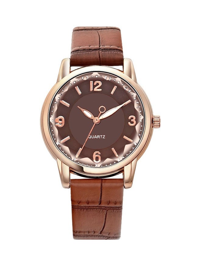 QUARTZ Women's Two-Color Quartz Watch (Brown) Luxury Women Watches Analog Quartz Watch Bracelet Watch Mesh Band Waterproof Wrist Watches for Ladies  - Image 1