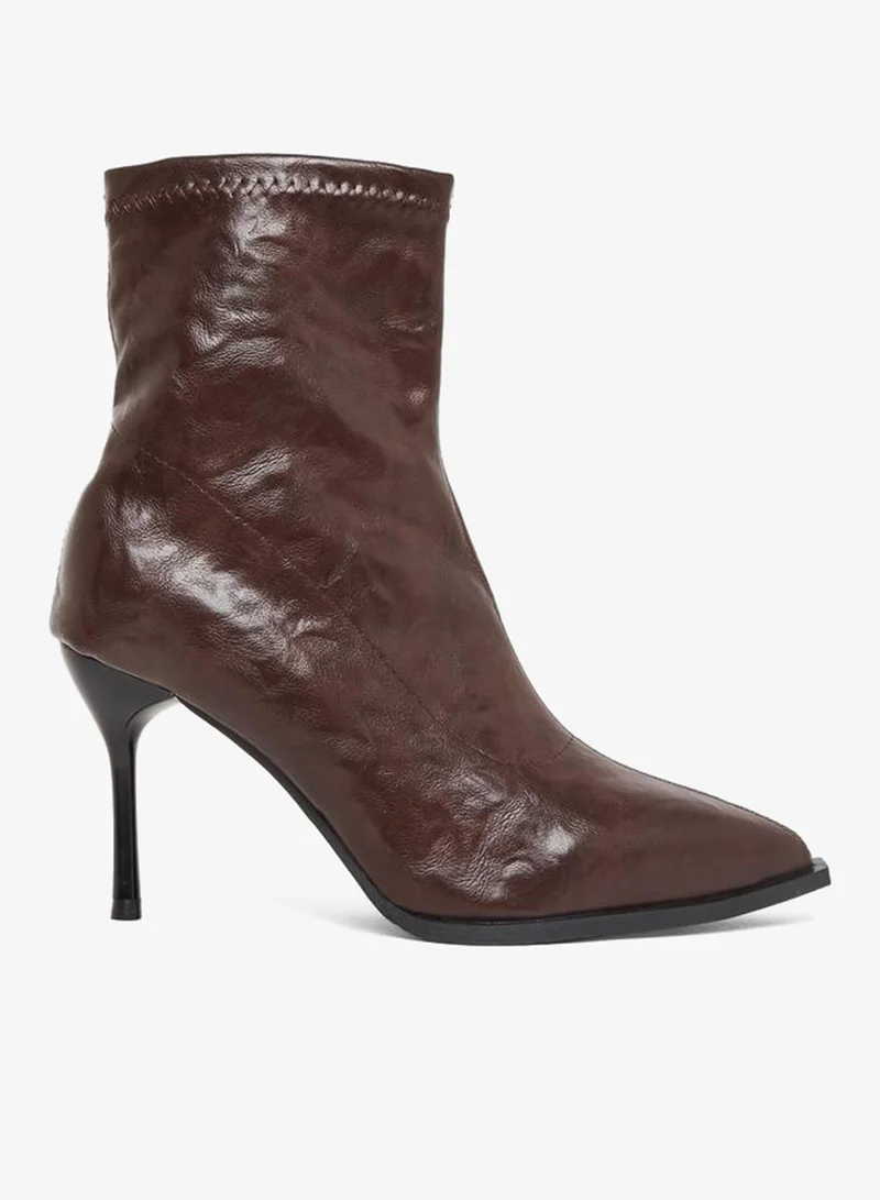 Take Two Women Burgundy Leather Ankle Boots